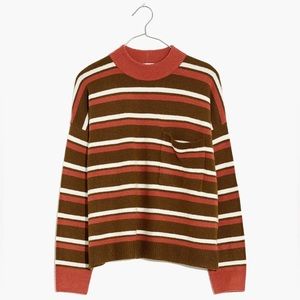 Redmond Mockneck Pocket Sweater in Stripe size XL